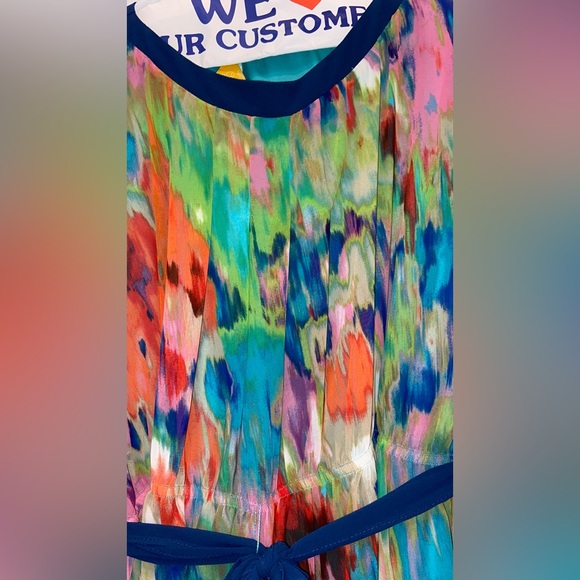 NEW designer multicolored flowy dress (knee length) - Picture 3 of 7